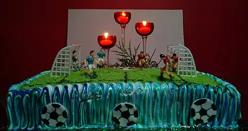 Association football themed birthday cake