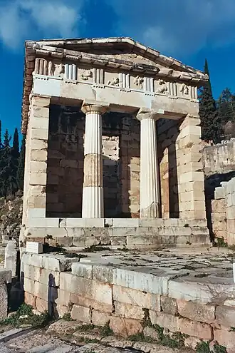 Image 46Treasury of the Athenians at Delphi, Greece (from Portal:Architecture/Ancient images)