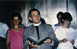 Trevor Wye (middle) in 1986