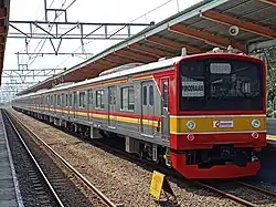 8-car 205 series set 44 (formerly Musashino Line set M3), May 2018.