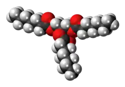 Space-filling model of the triheptanoin molecule
