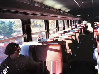 Interior of an RTL train set in 1988
