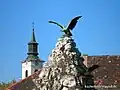 Turul bird in the 22nd District of Budapest, World War 1 memorial, Hungary (1934)