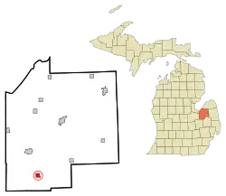 Location of Millington, Michigan