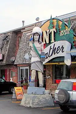 Novelty statue at the Mohawk Plaza on Highway 49