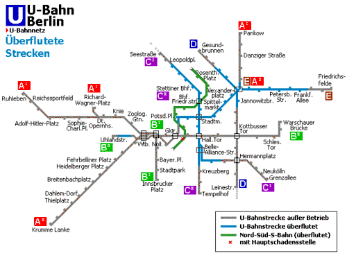 Color-coded U-Bahn map