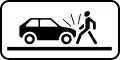 Other danger: collision with pedestrian likely