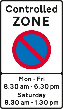 UK Sign 663 - start of controlled zone
