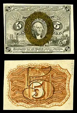 Five-cent second-issue fractional note