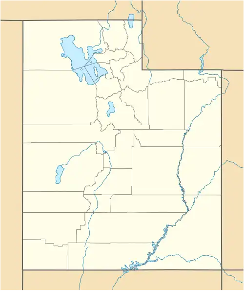 Map of Utah showing the locations of lighting ceremonies.