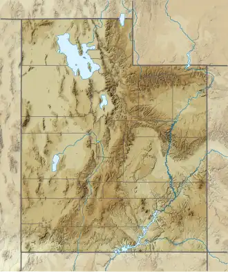 Map showing the location of High Uintas Wilderness
