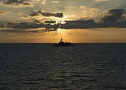 JS Ariake in the Gulf of Oman on 11 December 2013