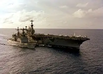 USS Peterson and USS&nbsp;Independence on 1979