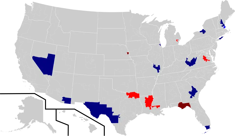 Defeated incumbents by party.