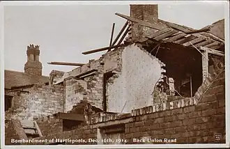 A damaged house at Union Road.