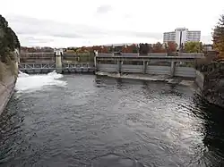 Diversion dam looking upstream