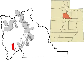 Location in Utah County and the state of Utah