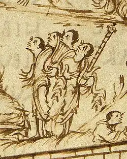 picture of lute player from Utrecht Psalter