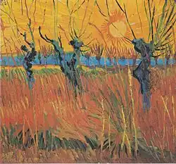 Willow trees at sunset by Arles van Gogh (1888)