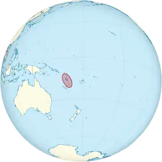 Location of the New Hebrides, today's Vanuatu.