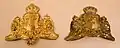 Cap badge m/1878 for kepi. Soldiers = brass, N.C.O's = gilt.