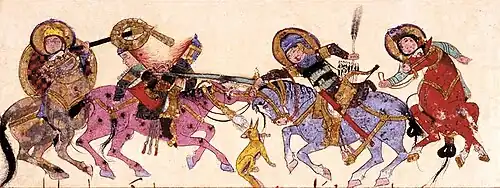 Battle scene, in Varka and Golshah, mid-13th century Seljuk Anatolia