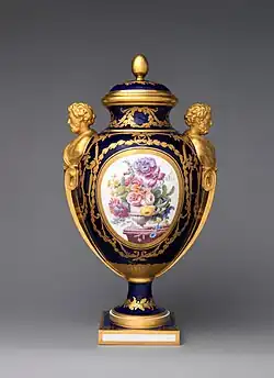 French vase with cover (vase des âges); 1788; soft-paste porcelain; height: 49.5&nbsp;cm; Metropolitan Museum of Art