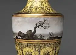 Detail, vase with scenes of storm at sea, pair of the last.