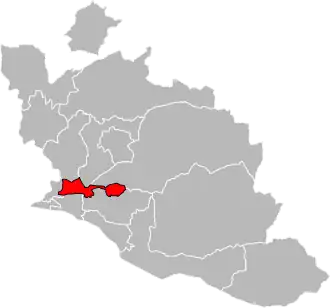 Situation of the canton of Le Pontet in the department of Vaucluse