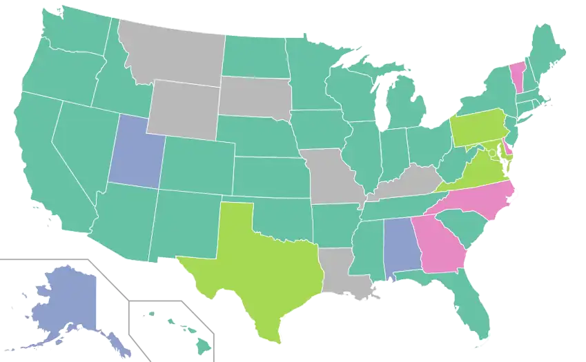 Minimum age to purchase tobacco in the USA as of 1989:[201]   Minimum age was 19   Minimum age was 18   Minimum age was 17   Minimum age was 16   No set minimum age