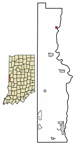 Location of Perrysville in Vermillion County, Indiana.