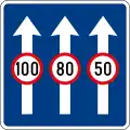 Maximum speed limit for different lane