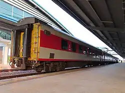 Passenger train at station platform
