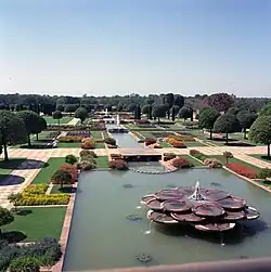 View of the Mughal Garden [Now Amrit udhyaan] of Rashtrapati Bhavan