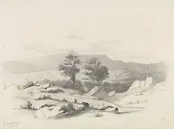 'View on the village St. Ange, Savoije', 1858; drawing in pencil
