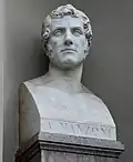 Bust of Manzoni on Villa Vigoni's façade