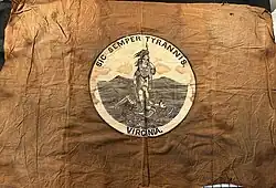 A surviving Virginian state flag with the 1904 state seal