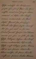 Kurrent script from a 1903–14 primer on German, the rest of the sample text