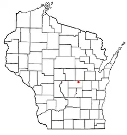 Location of Saxeville, Wisconsin