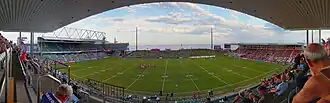 A panorama of WIN Stadium, taken from the top tier of the western grandstand