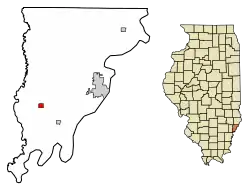 Location of Bellmont in Wabash County, Illinois.