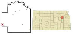 Location within Wabaunsee County and Kansas