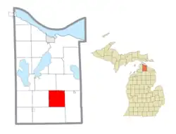 Location within Cheboygan County