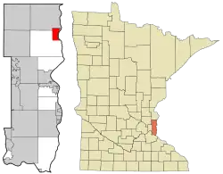 Location of the city of Marine on St. Croix within Washington County, Minnesota