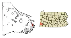 Location of Twilight in Washington County, Pennsylvania.