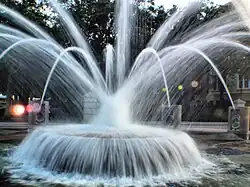 Close-up of the fountain