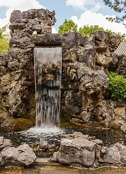Waterfall in the Chinese garden.
