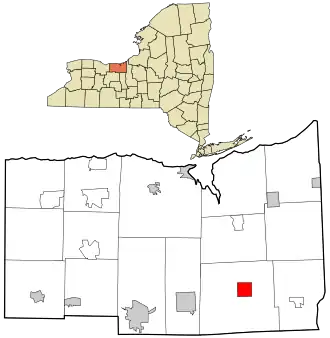 Location in Wayne County and the state of New York.