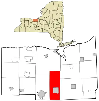 Location in Wayne County and the state of New York.