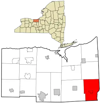 Location in Wayne County and the state of New York